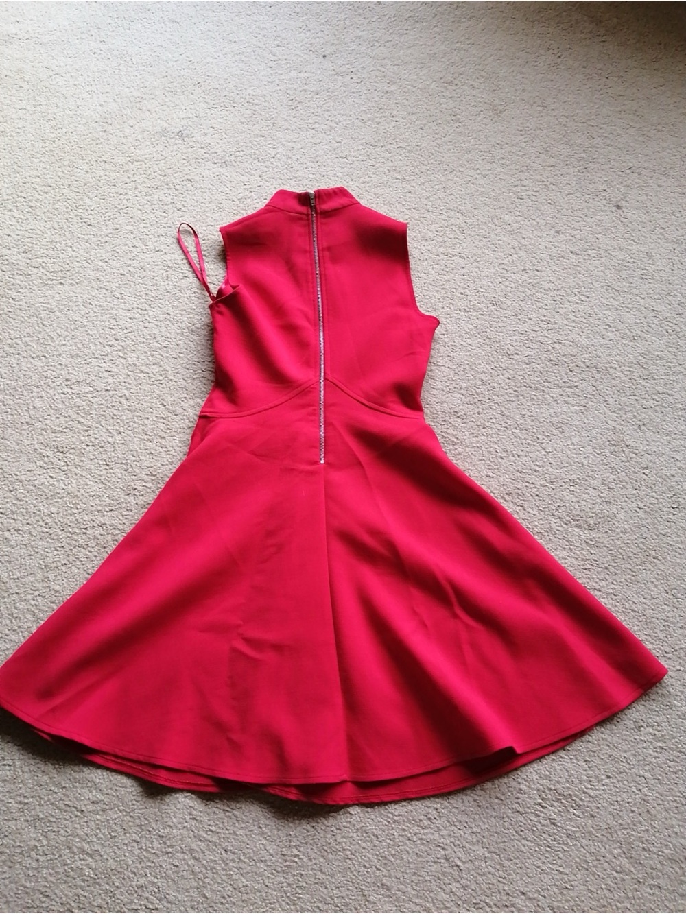 River Island Bright Red Sleeveless Flared Dress Size 0